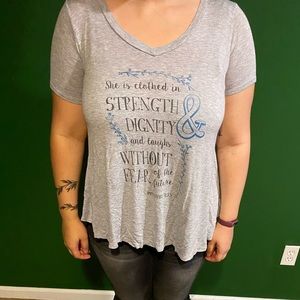 Flowy t shirt with bible verse